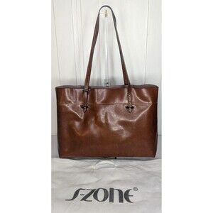 Fzone Brown Large Tote Shoulder Leather Handbag Tote